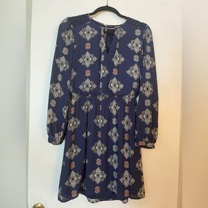 Express | Mini Print Dress | S | Blue